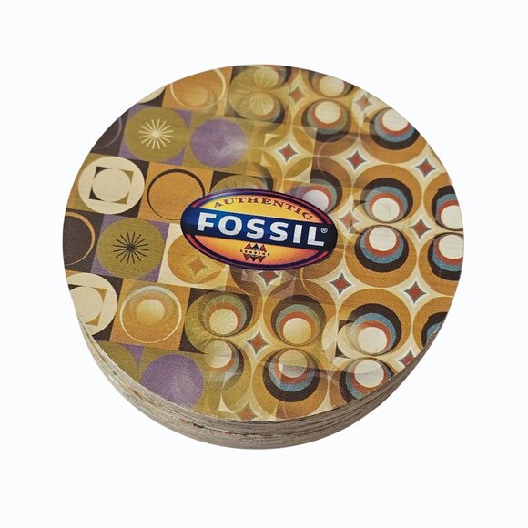 Authentic Fossil 2003 Collectible Round Playing Cards Complete w Tin NO JOKERS - Picture 8 of 9